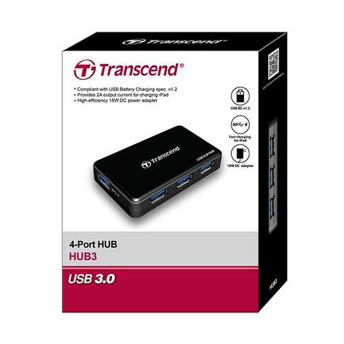 Transcend USB 3.0 4Port Hub with power Adapter
