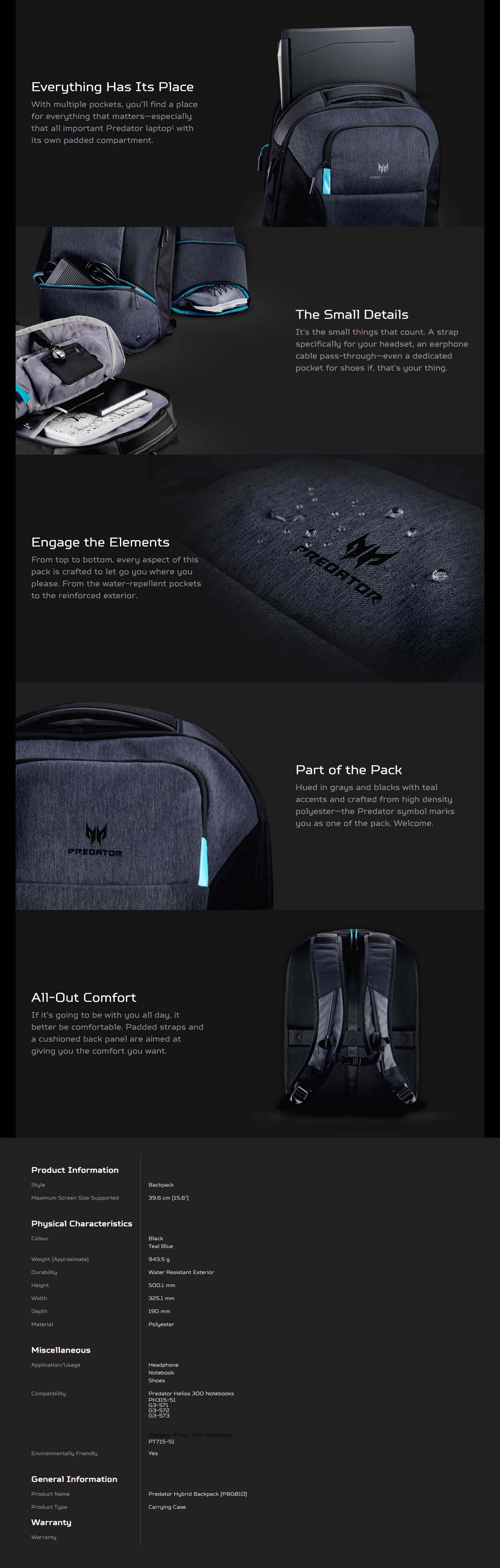 acer predator hybrid backpack for 15 6